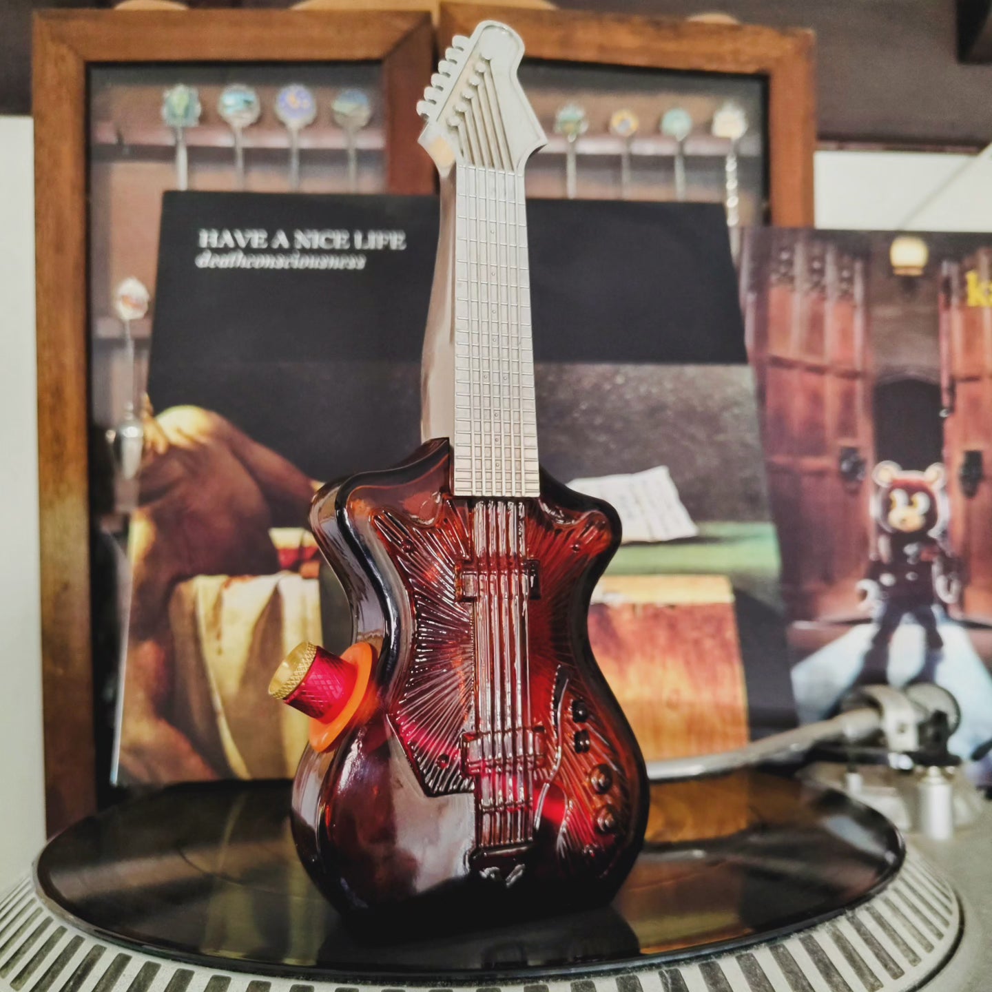 70's amber glass electric guitar bong aka jon bong jovi