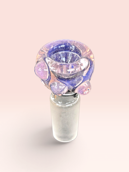 light purple bowl with pink raised dots 14mm