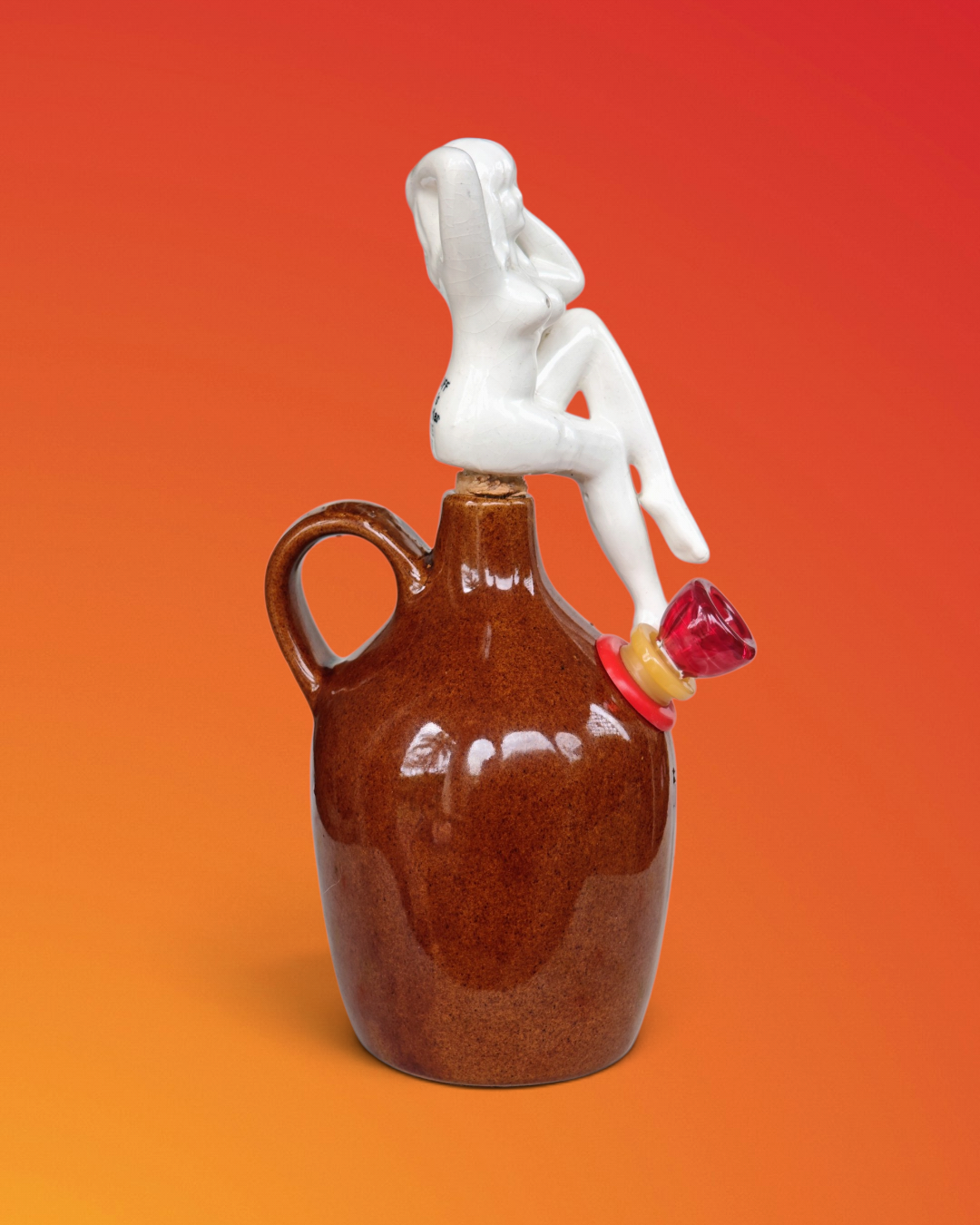 1950s japanese old man's stash bong with nude lady stopper