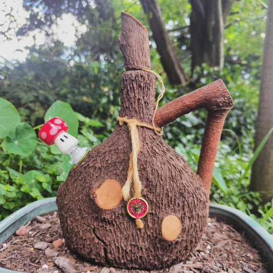 vintage rindenschmid bark decanter bong with mushroom bowl