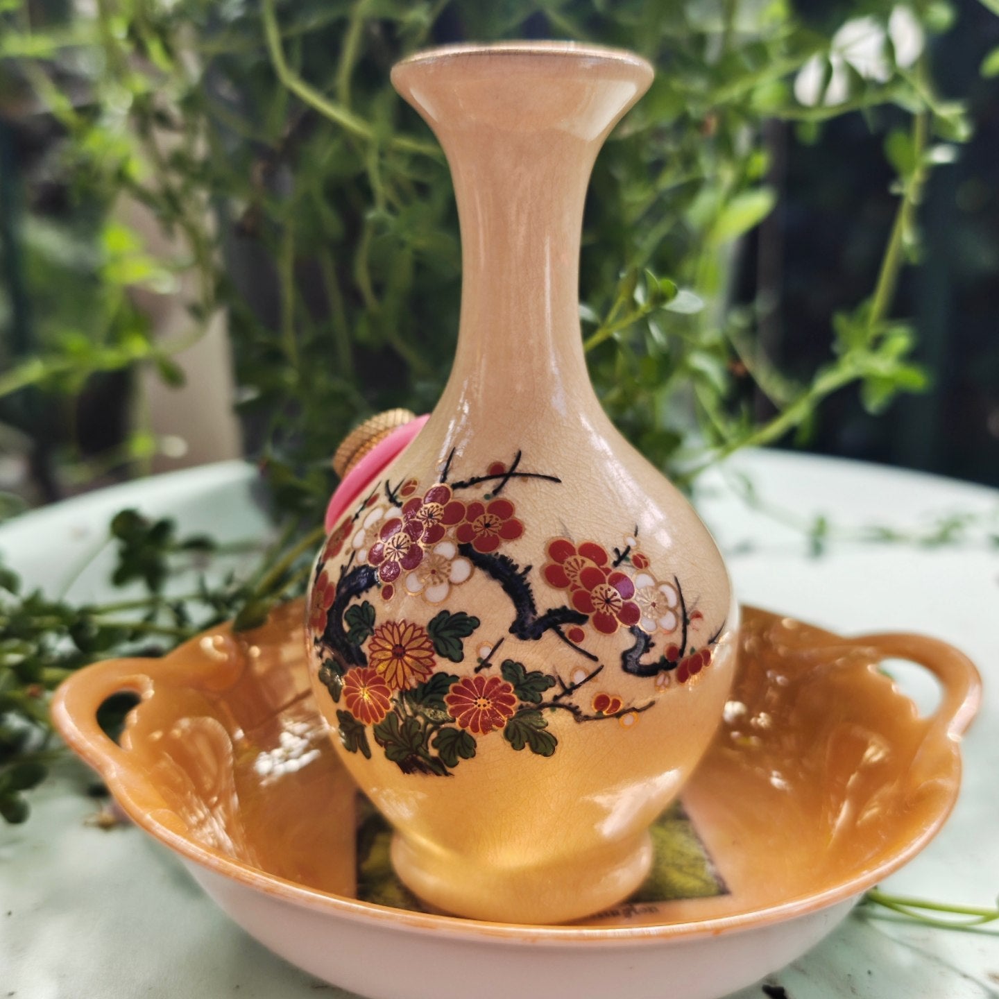 early 1900s japanese satsuma stamped vase bong