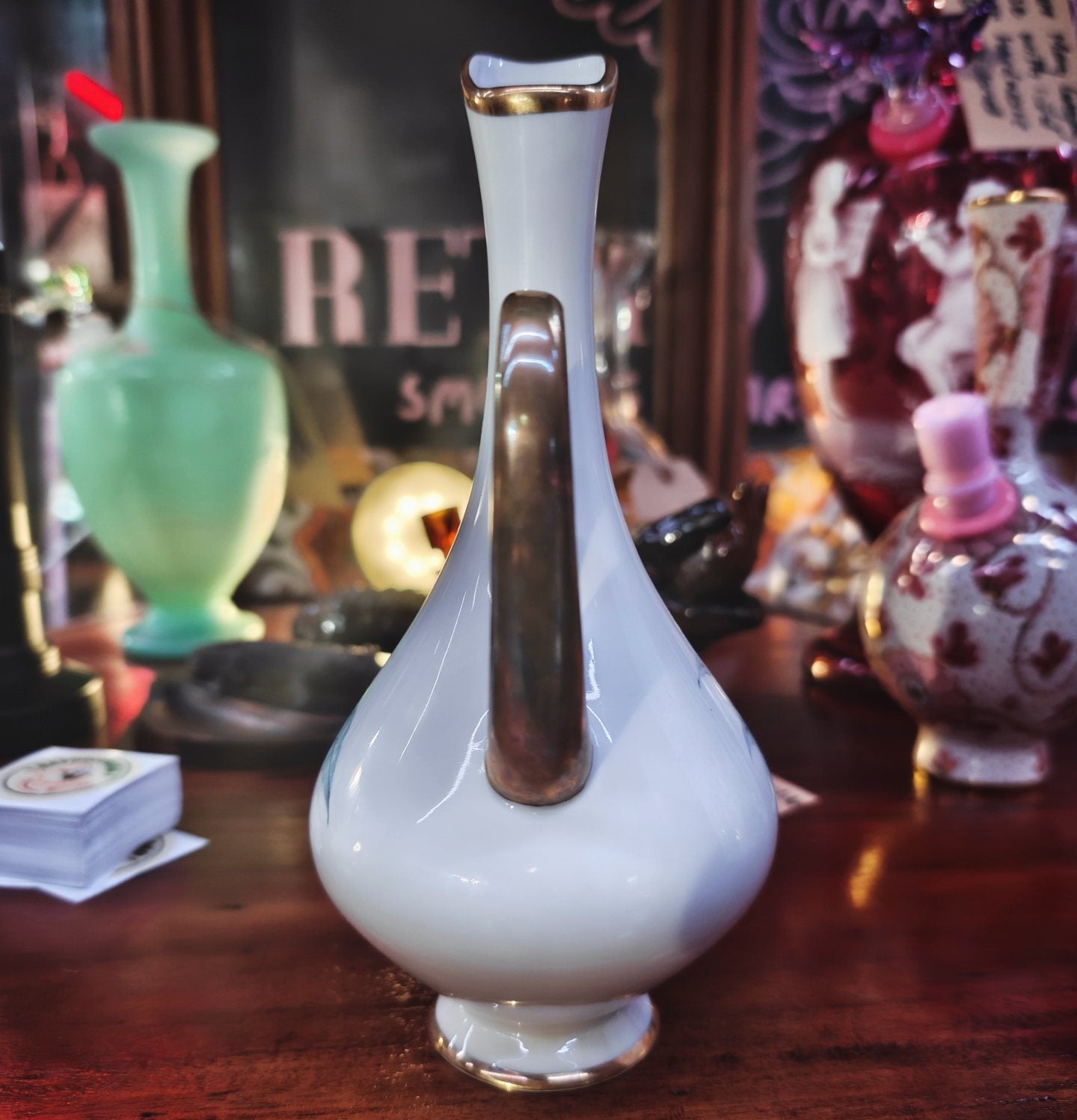 vintage western germany beauty and the beast vase bong