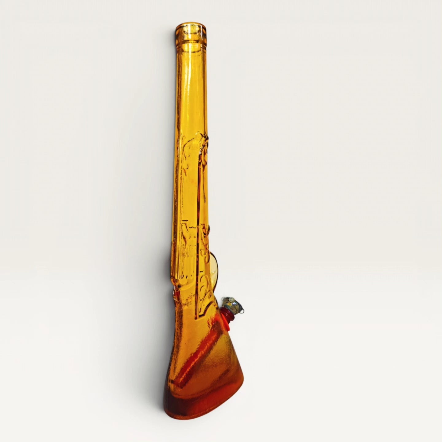 1976 vintage amber glass italian chianti rifle bong