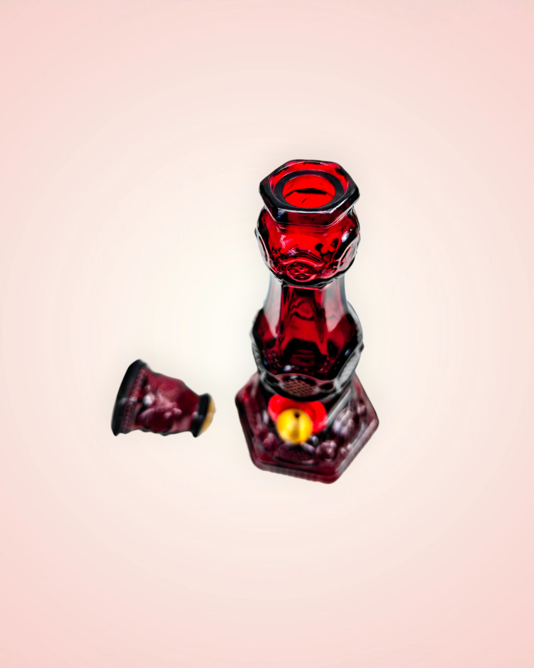 1970s cape cod ruby red candlestick bong