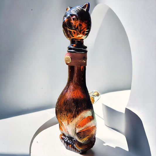 antique empoli 1960's cat decanter bong