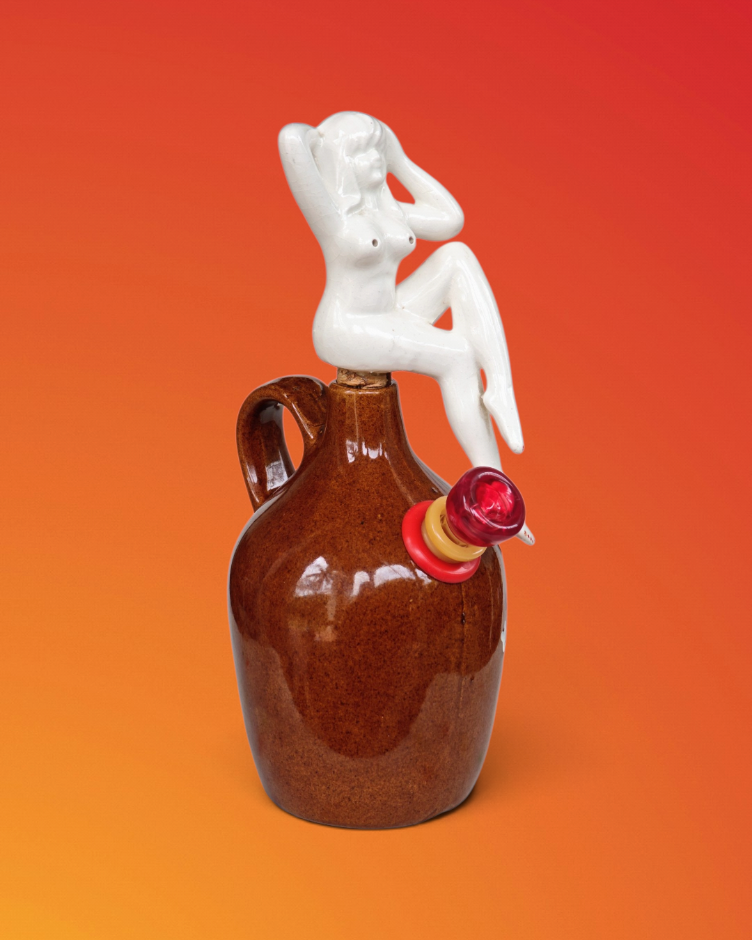1950s japanese old man's stash bong with nude lady stopper