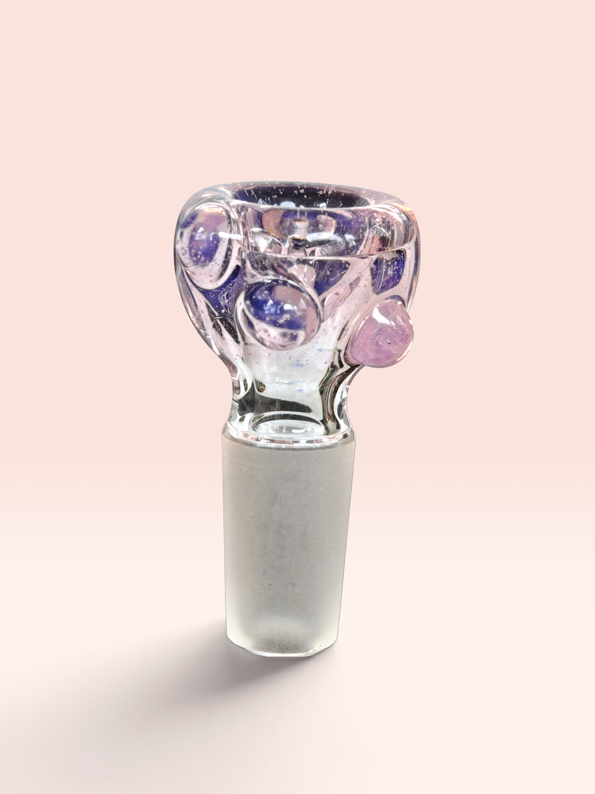 light purple bowl with pink raised dots 14mm