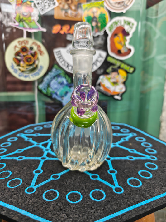 early 1900s hand blown glass medicines decanter