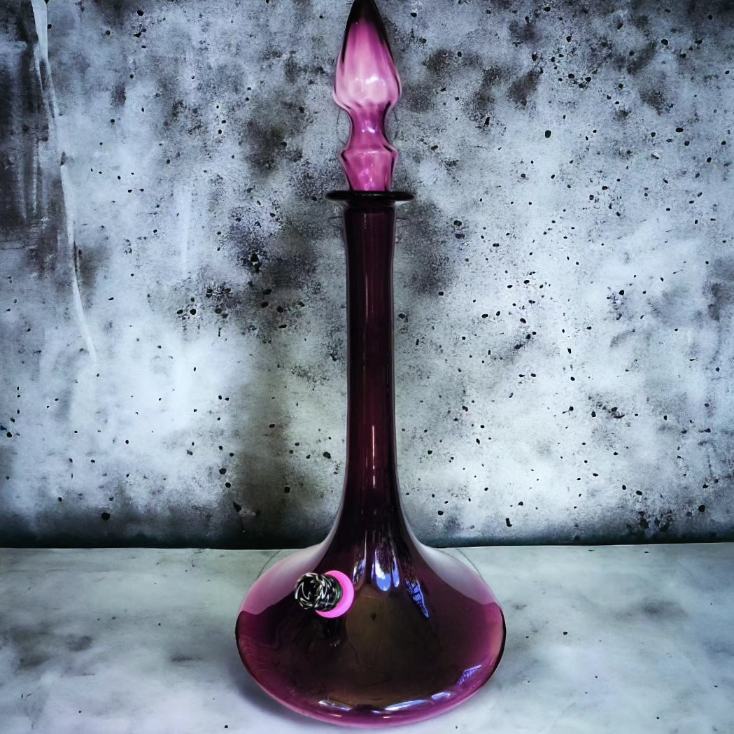 massive retro hand blown amethyst glass genie bong