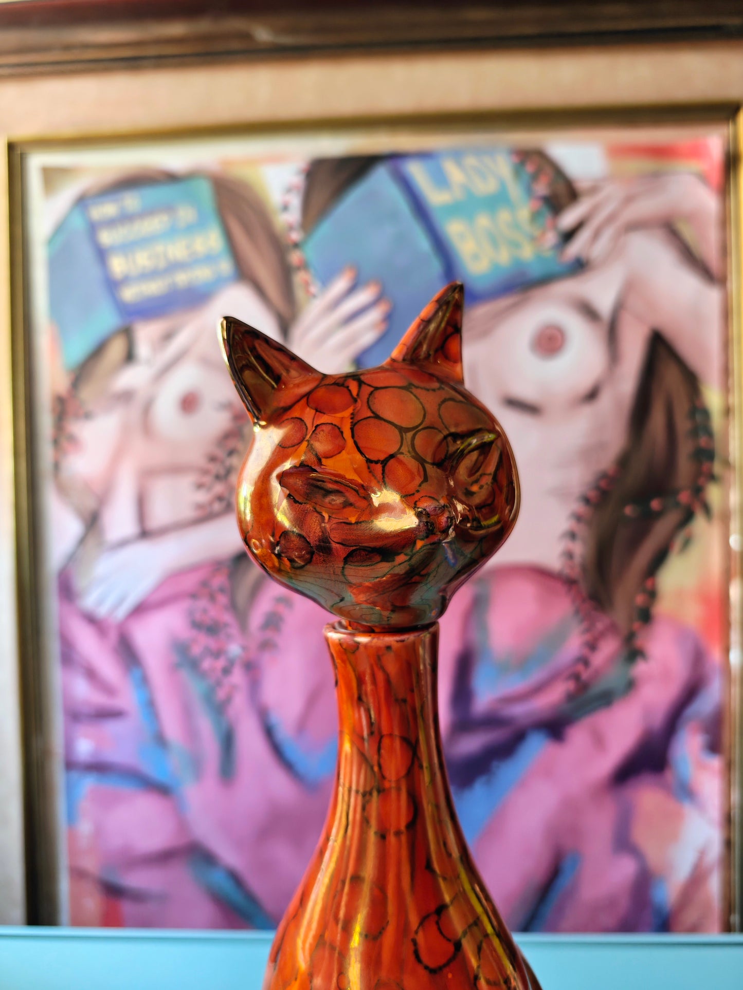 1950s artist signed cat bong