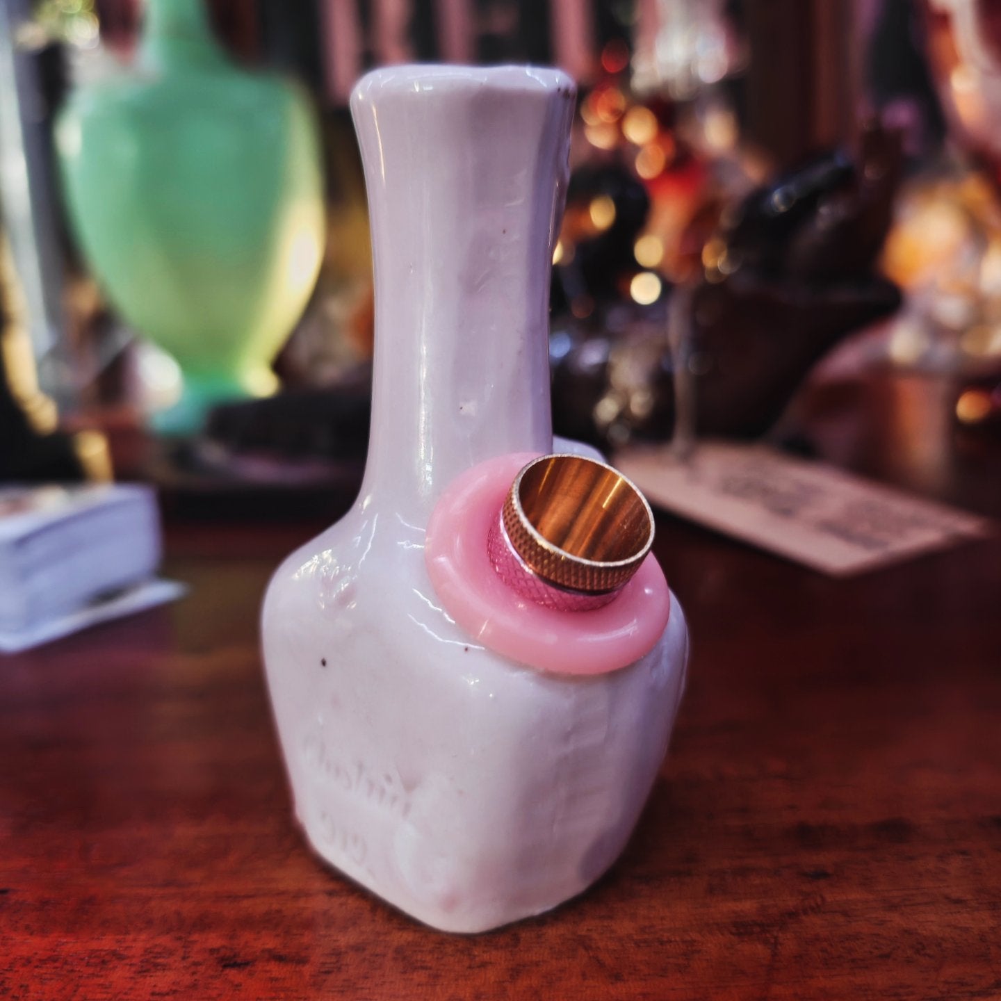 mini pastel pink austrian vintage vase bong