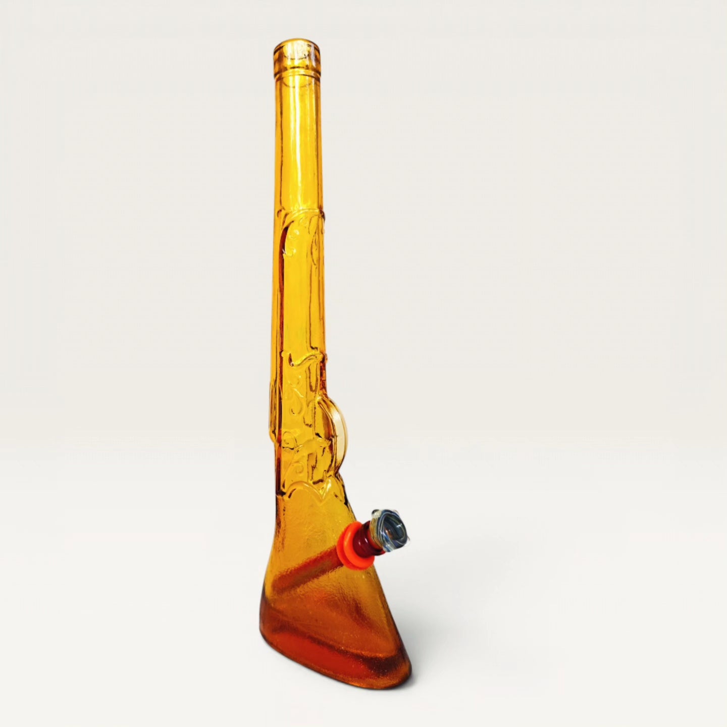 1976 vintage amber glass italian chianti rifle bong