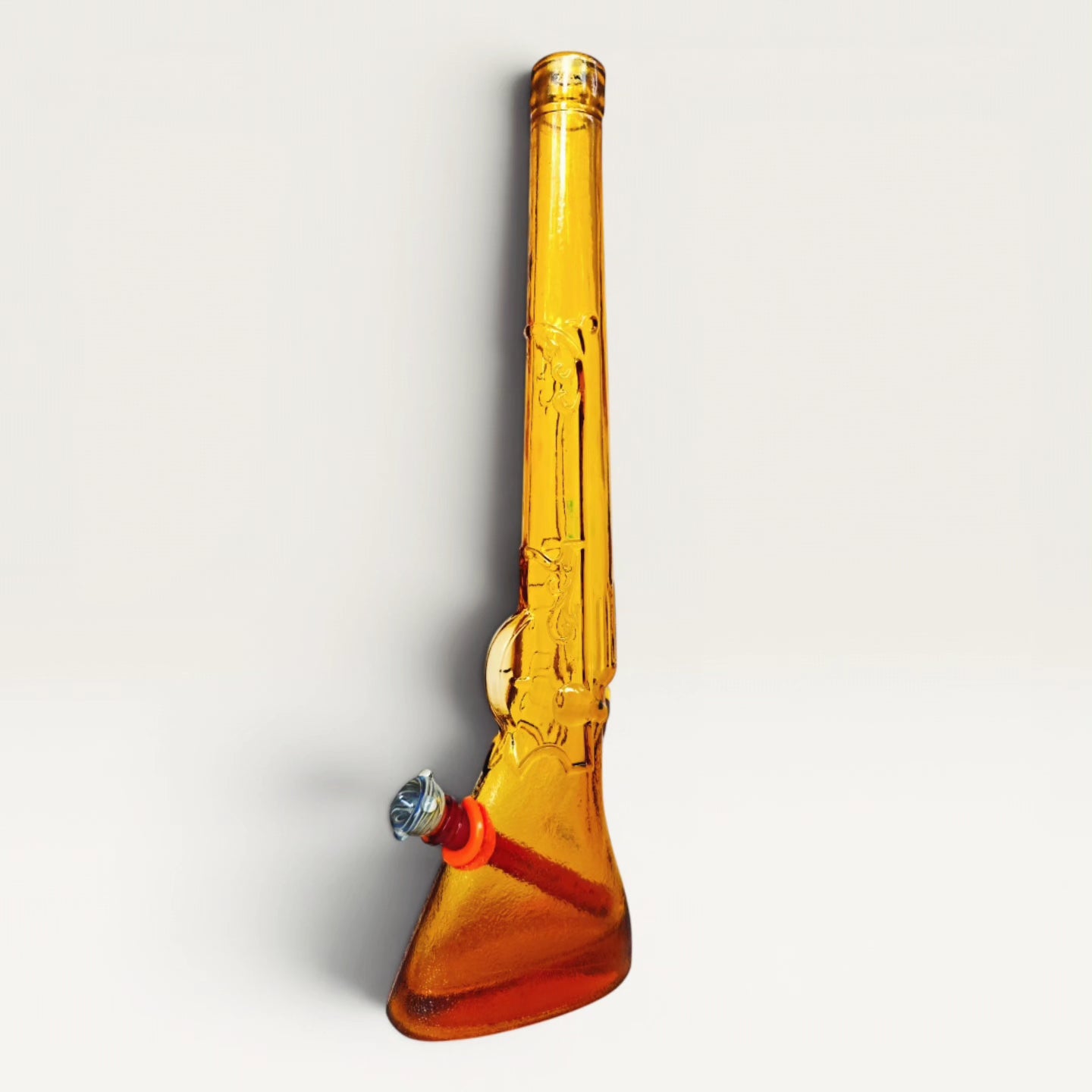 1976 vintage amber glass italian chianti rifle bong