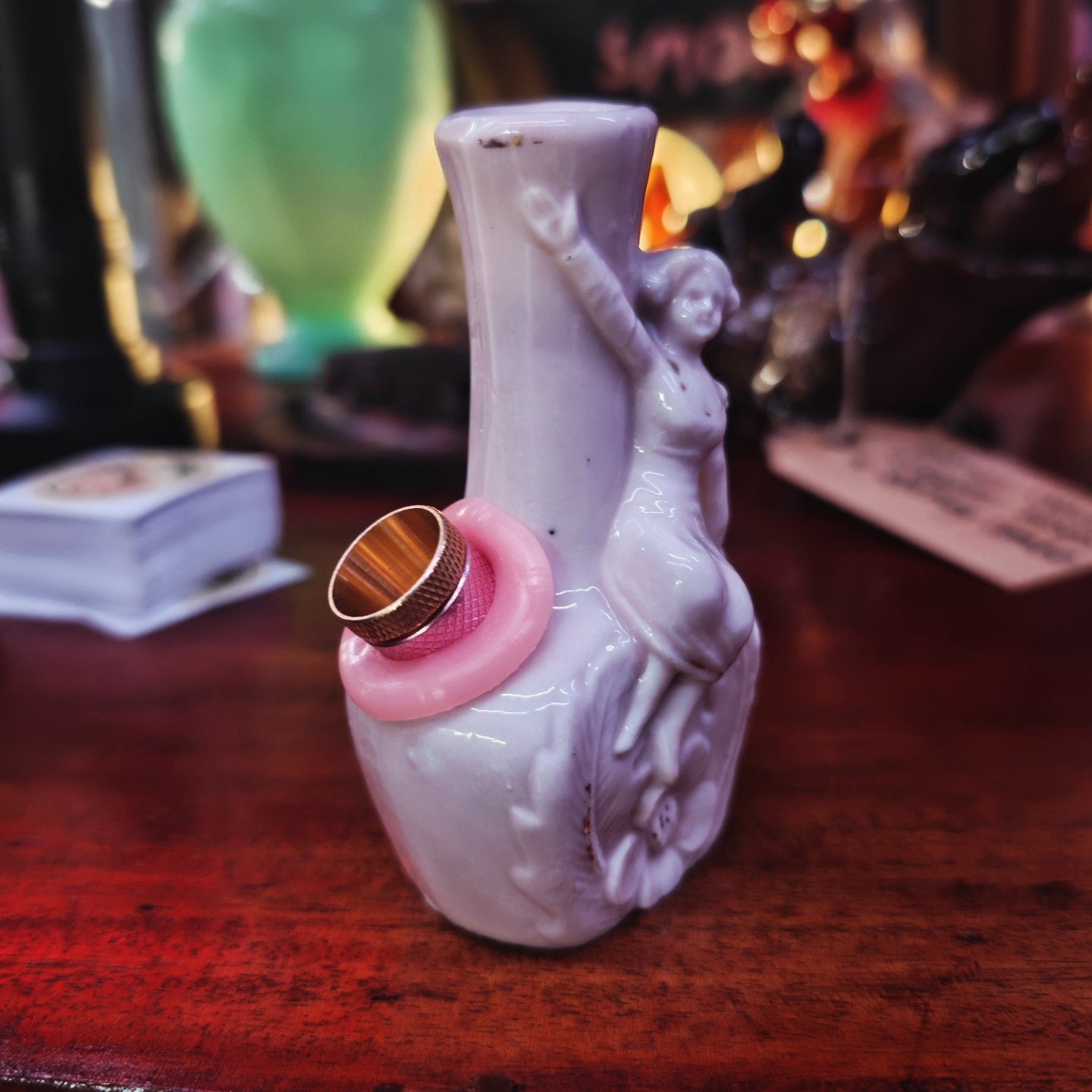 mini pastel pink austrian vintage vase bong