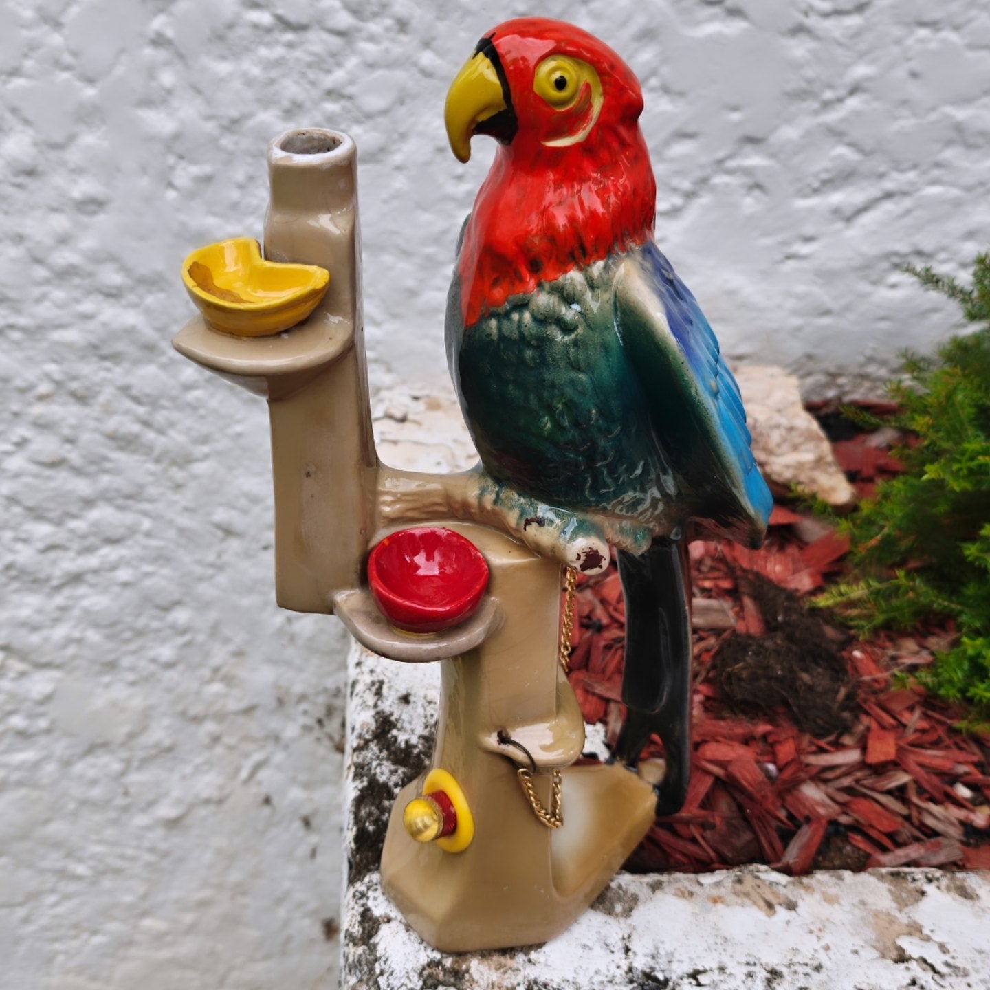 very rare ceramic 70s french annèè dele garnier bird bong