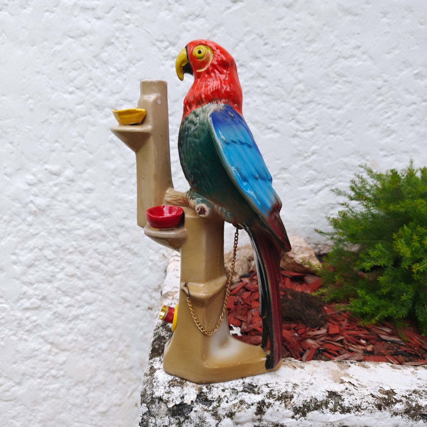 very rare ceramic 70s french annèè dele garnier bird bong