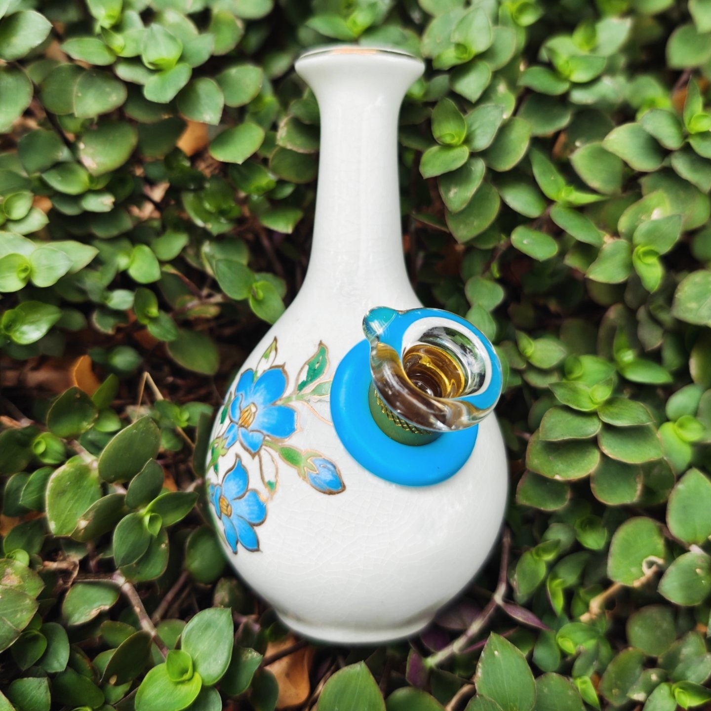 early 1900s japanese satsuma flower bong vase