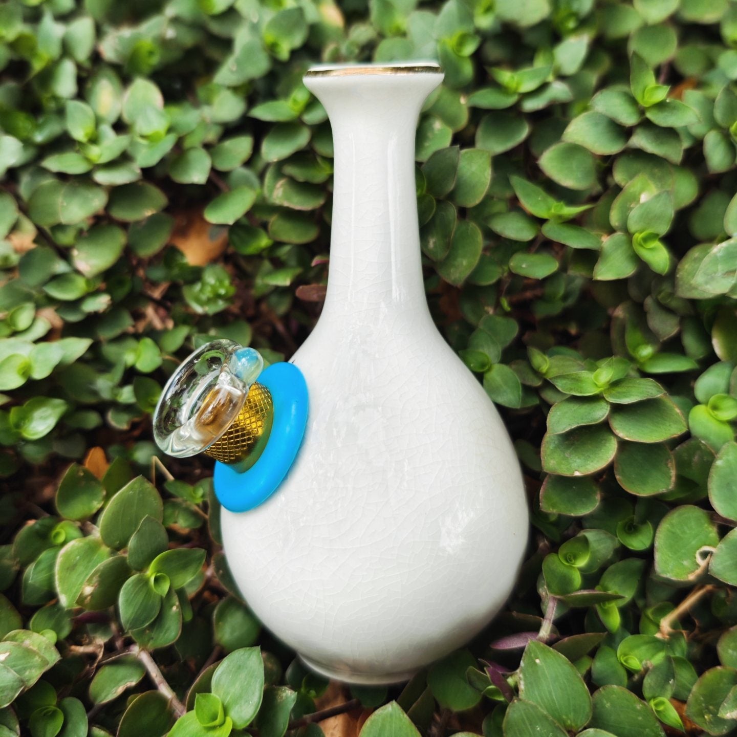 early 1900s japanese satsuma flower bong vase