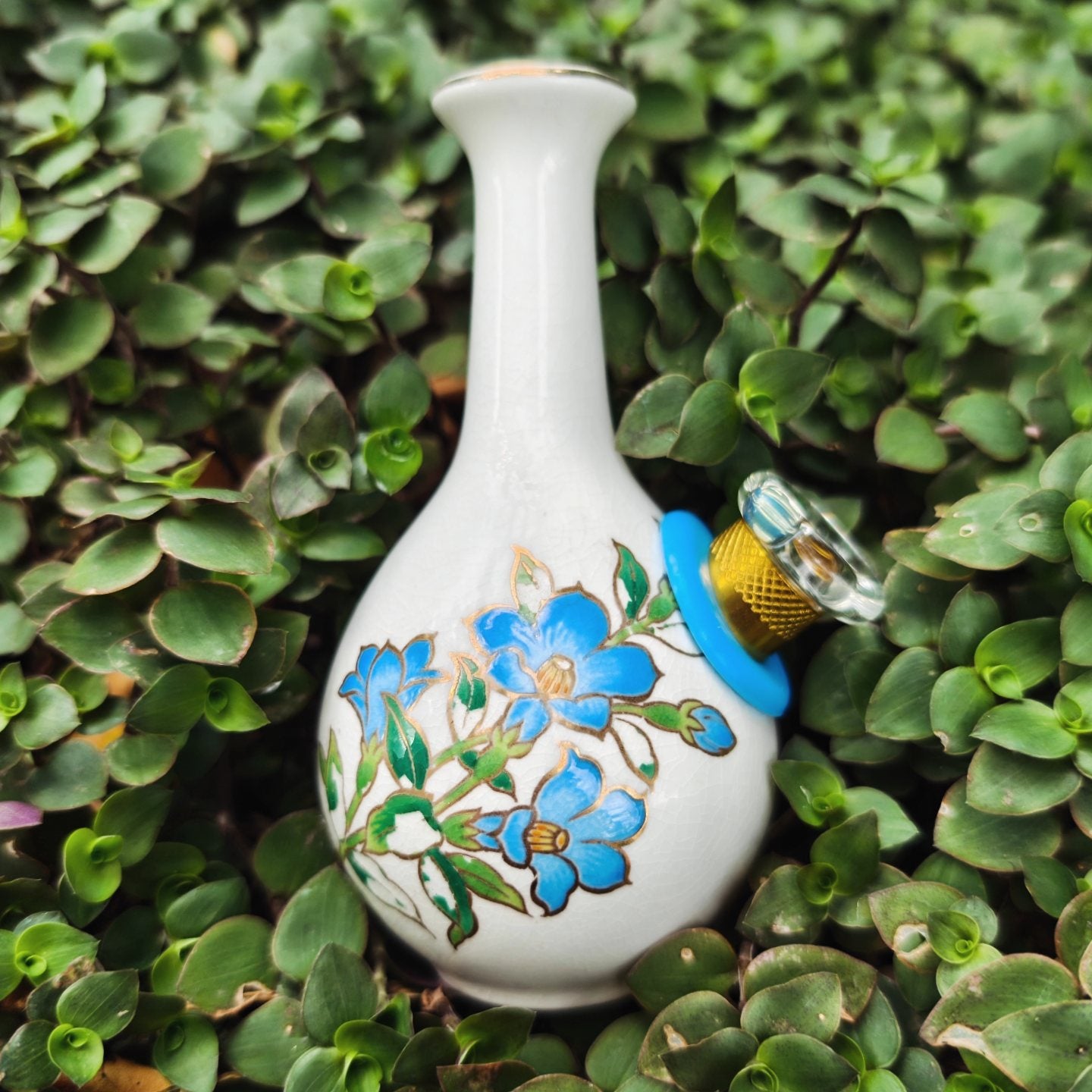 early 1900s japanese satsuma flower bong vase