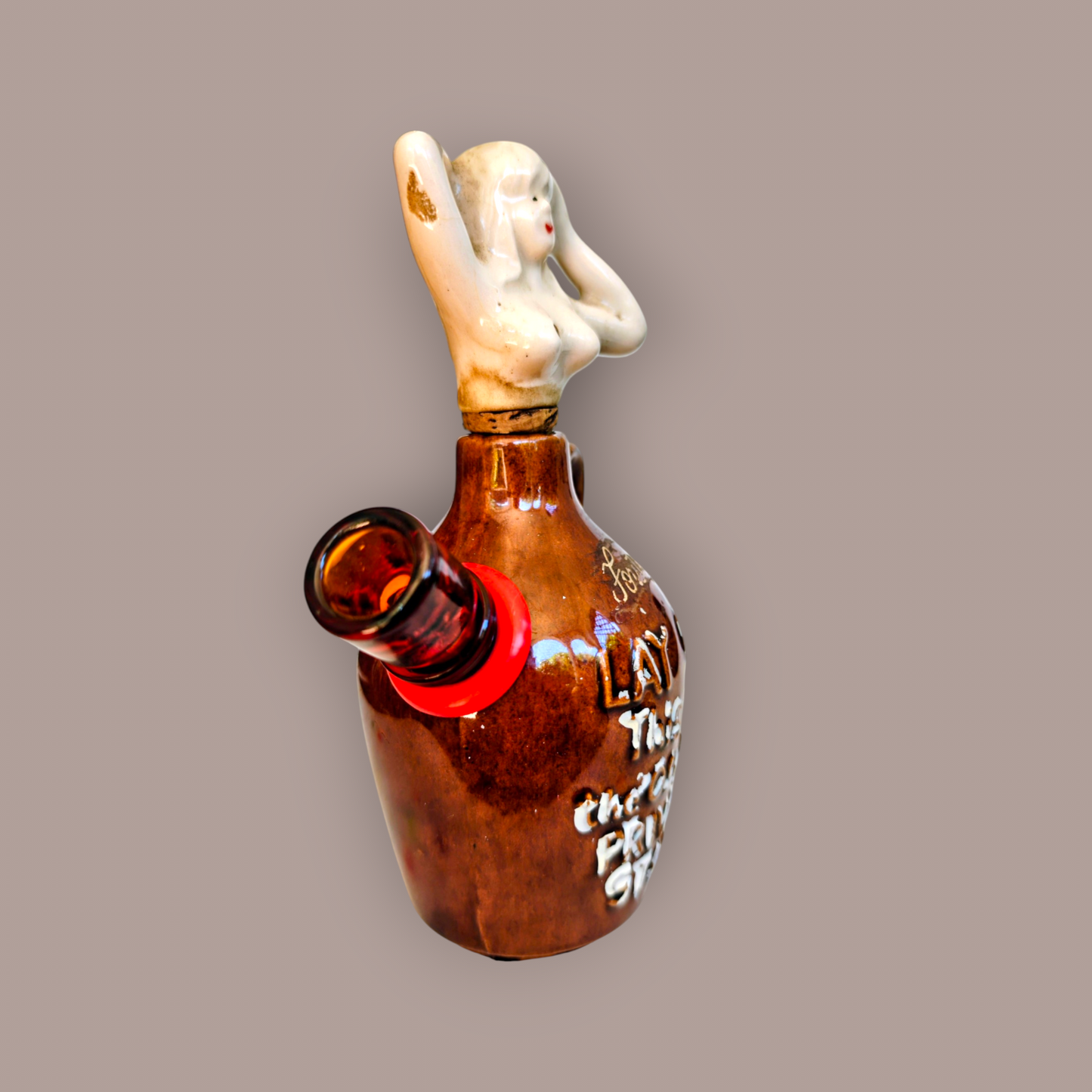 1940s japanese private stock decanter bong with topless tiddies topper