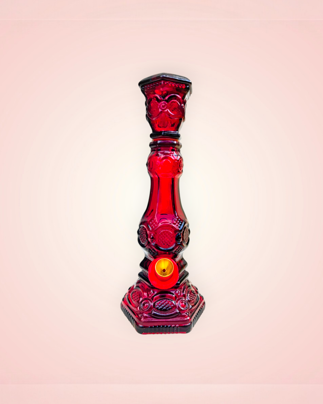 1970s cape cod ruby red candlestick bong