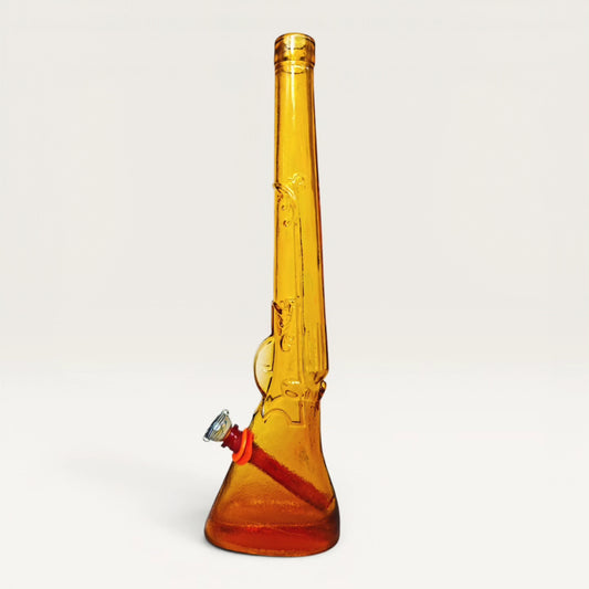1976 vintage amber glass italian chianti rifle bong