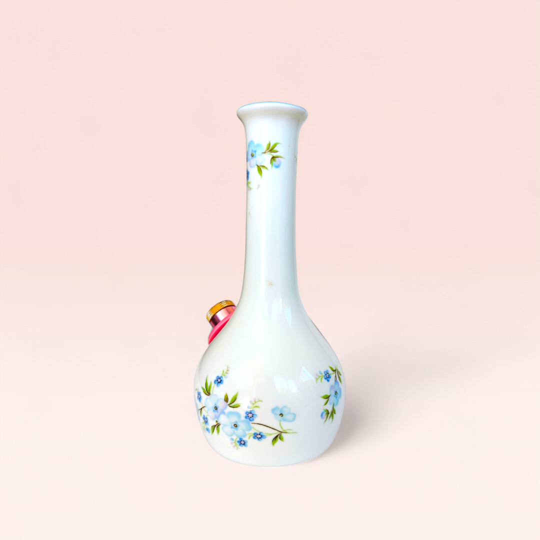 1960s fine bone china crown staffordshire 'roch garden' bud vase bong