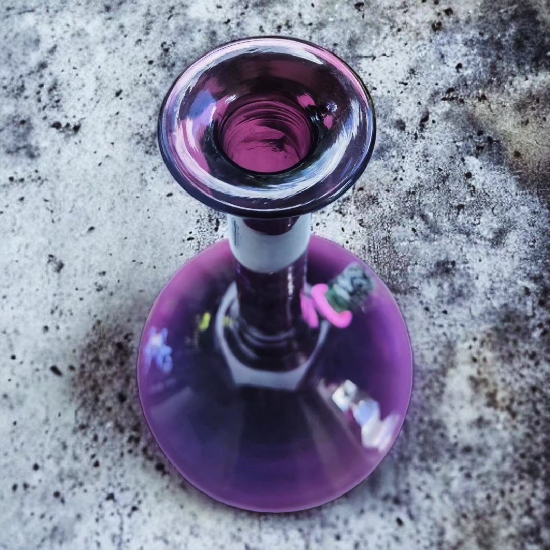 massive retro hand blown amethyst glass genie bong