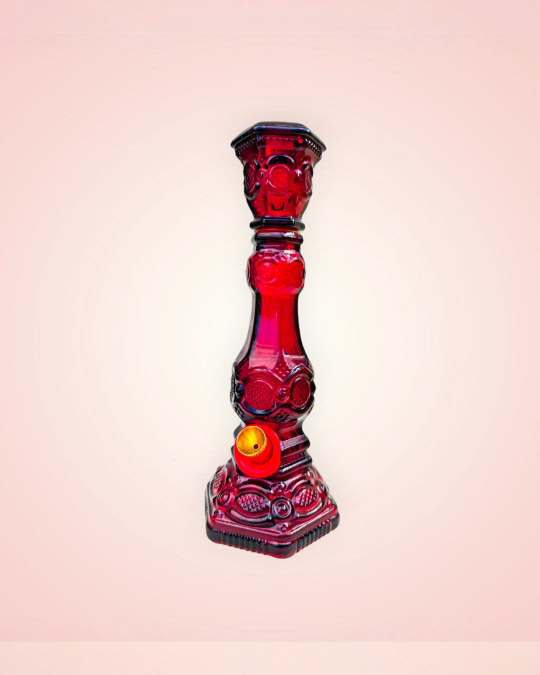 1970s cape cod ruby red candlestick bong