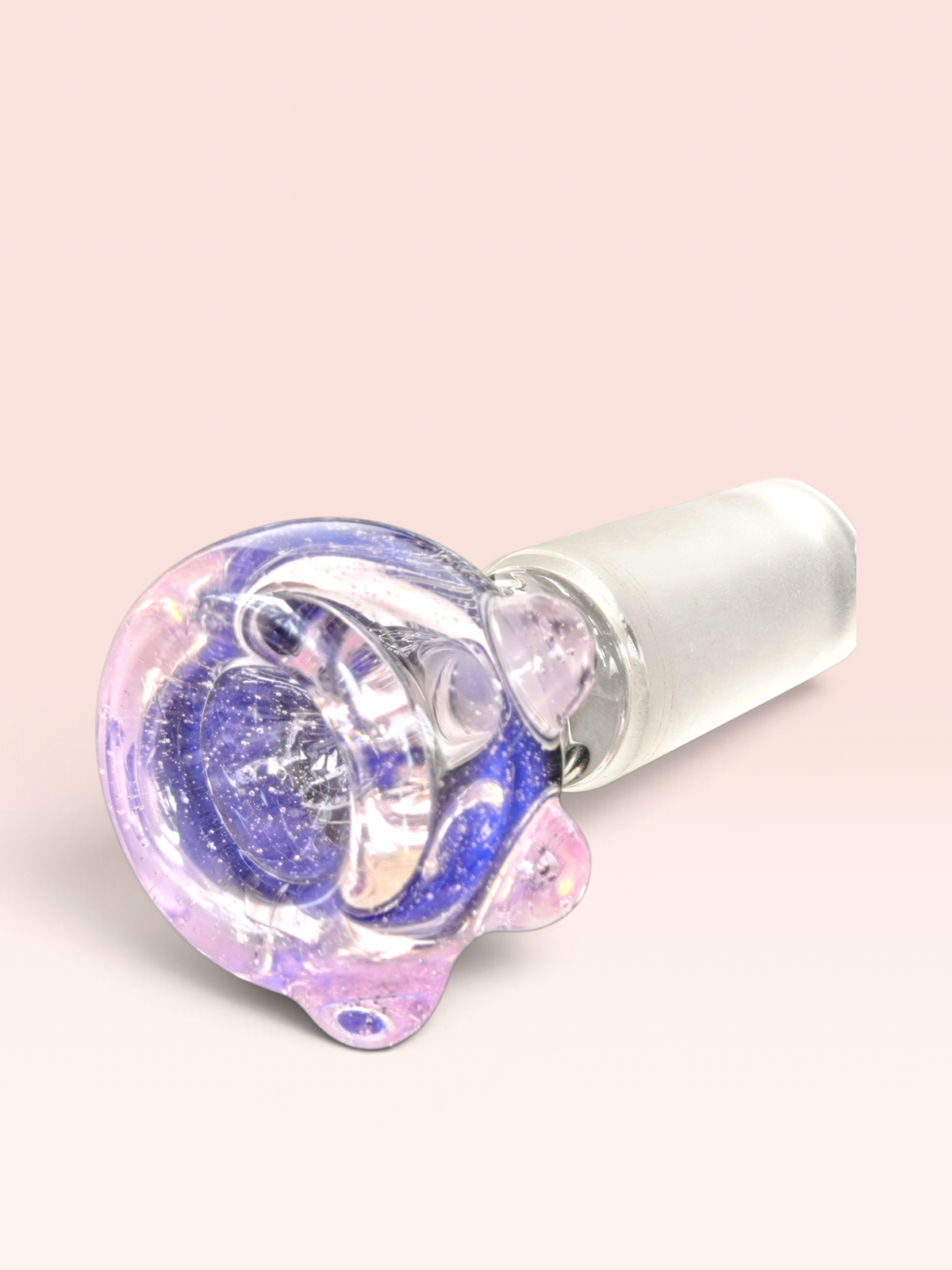 light purple bowl with pink raised dots 14mm