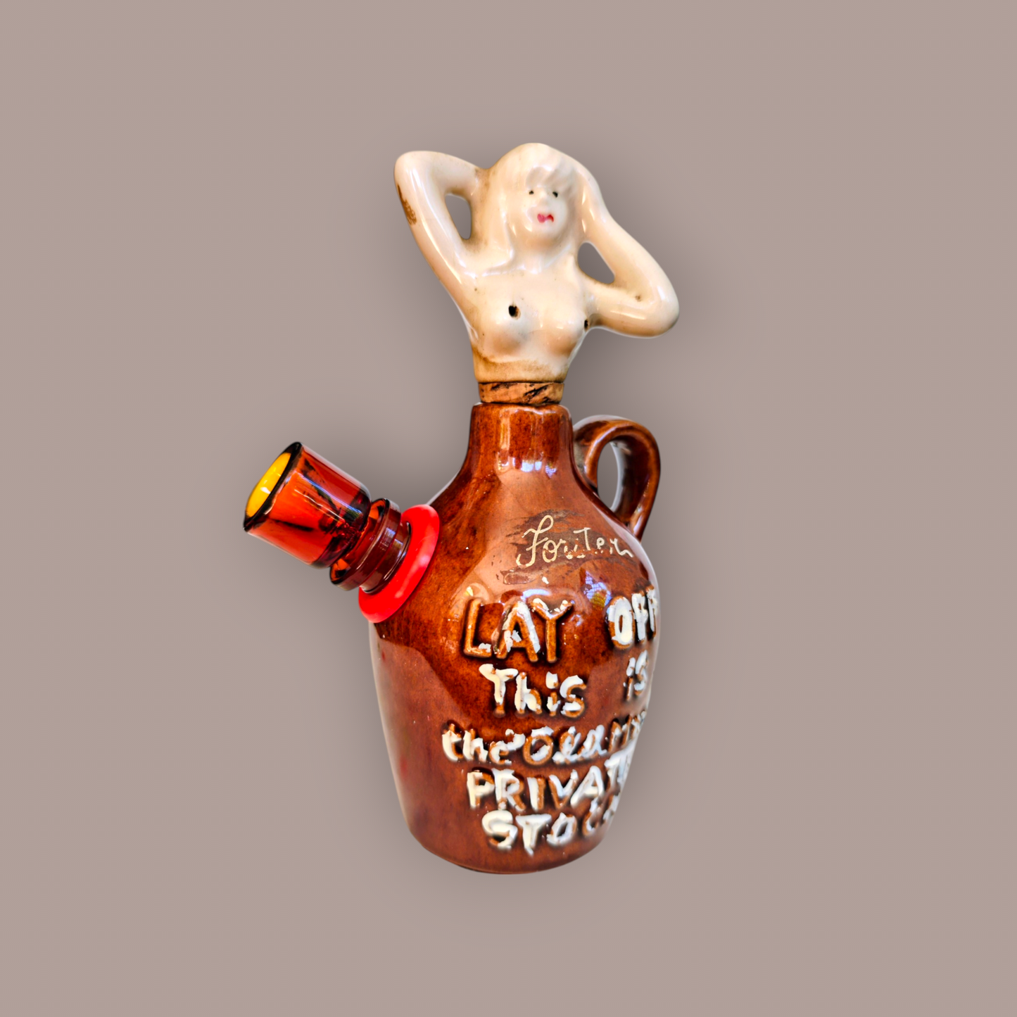 1940s japanese private stock decanter bong with topless tiddies topper