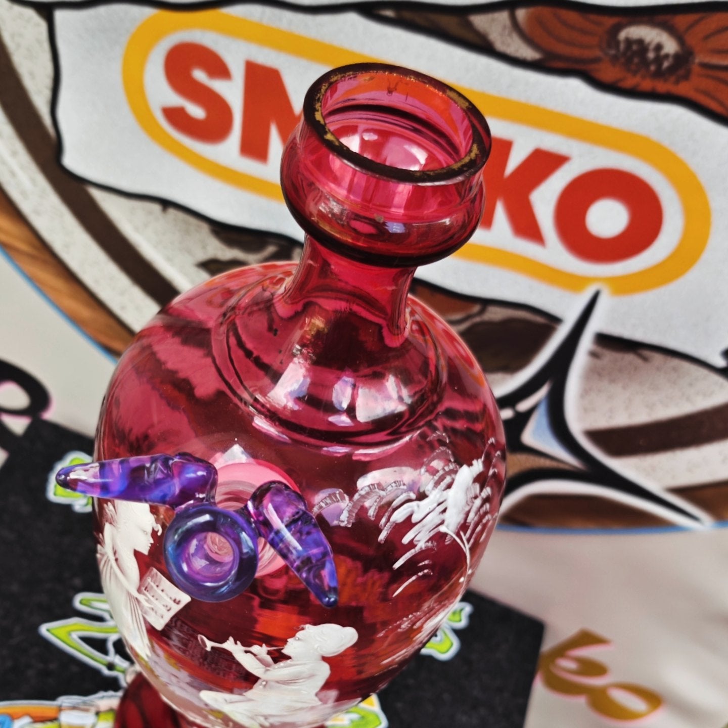 1890s mary gregory urn vase bong