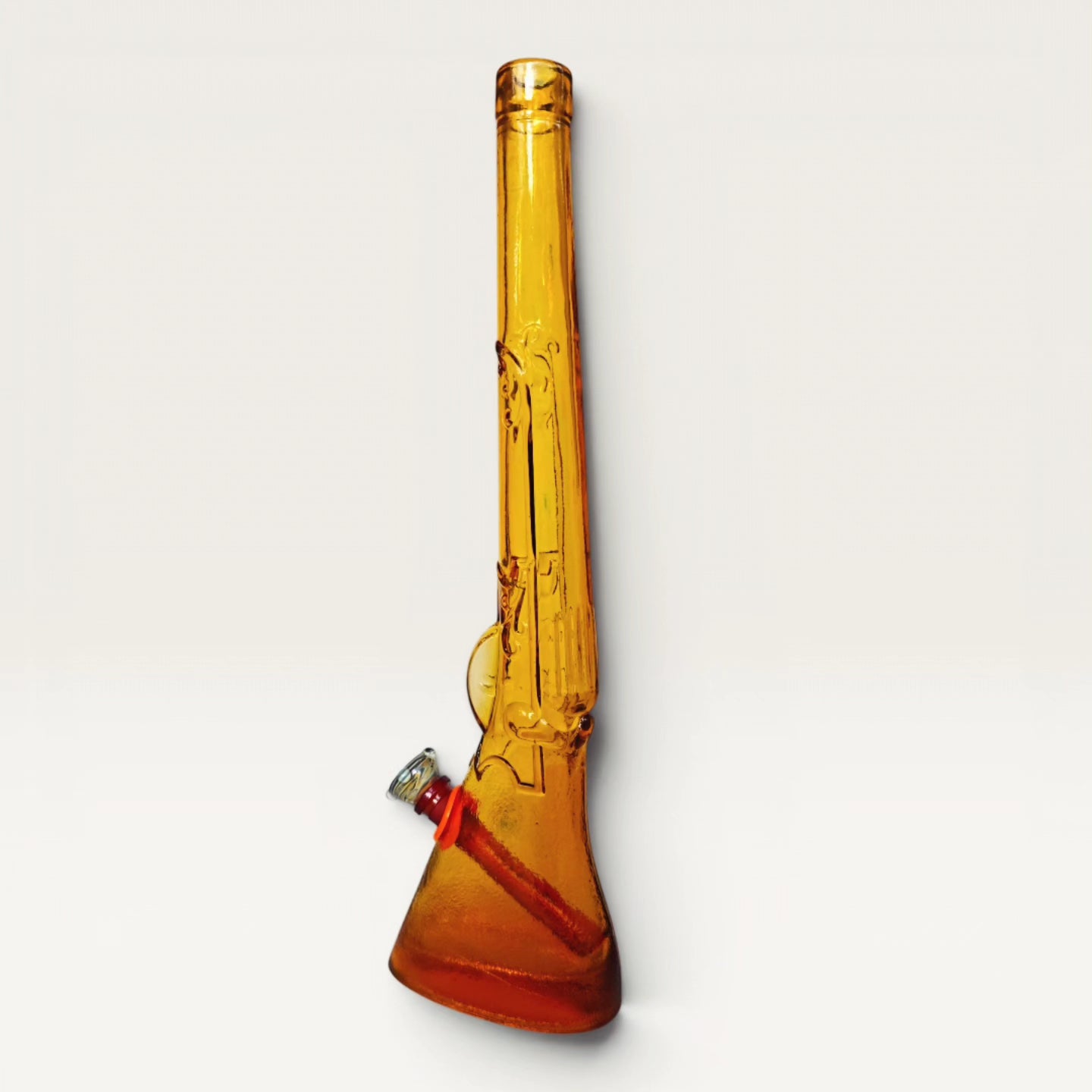 1976 vintage amber glass italian chianti rifle bong
