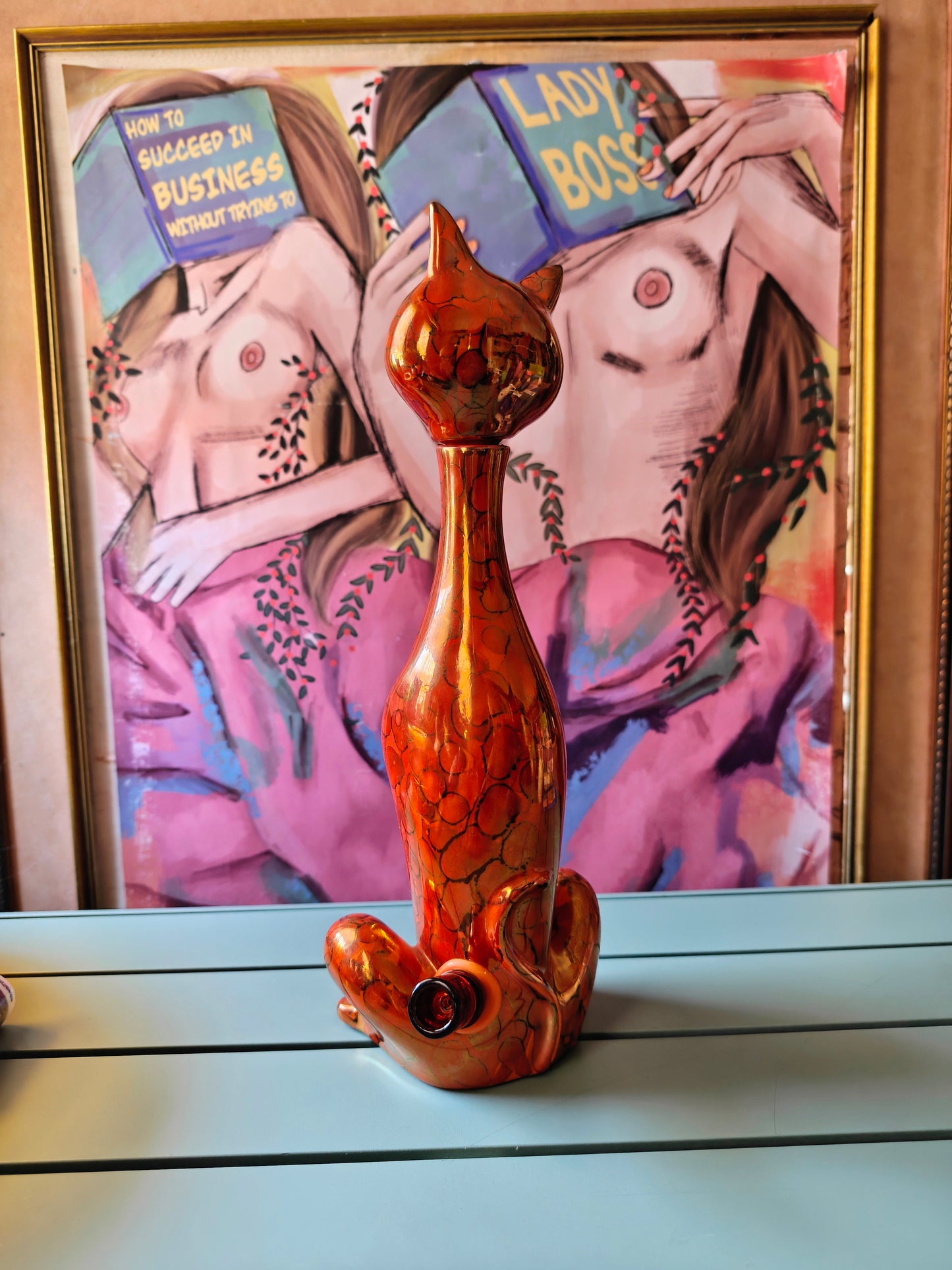 1950s artist signed cat bong