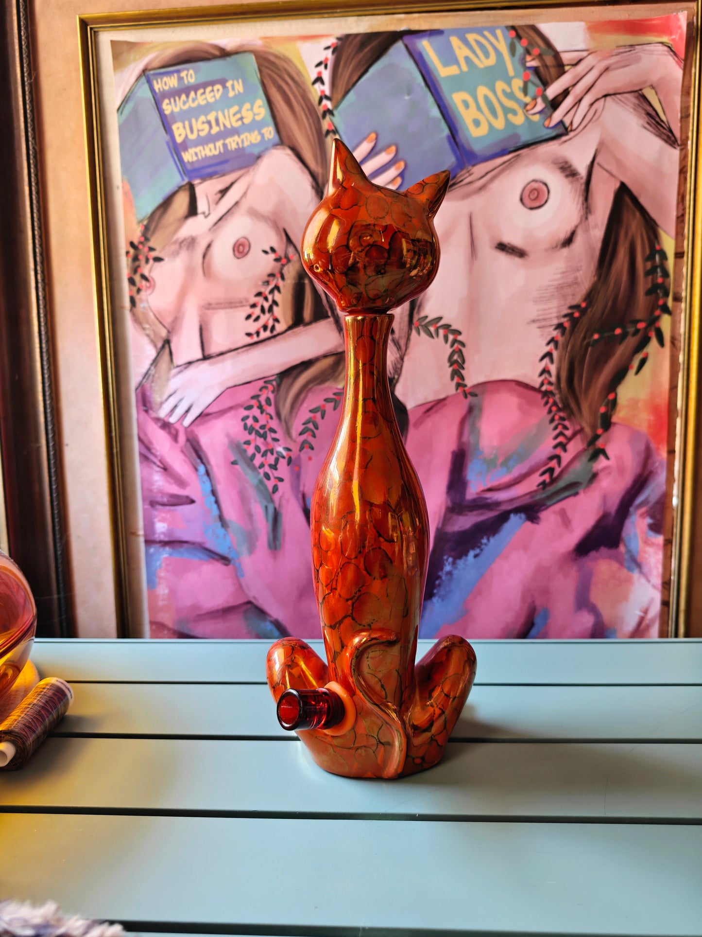 1950s artist signed cat bong