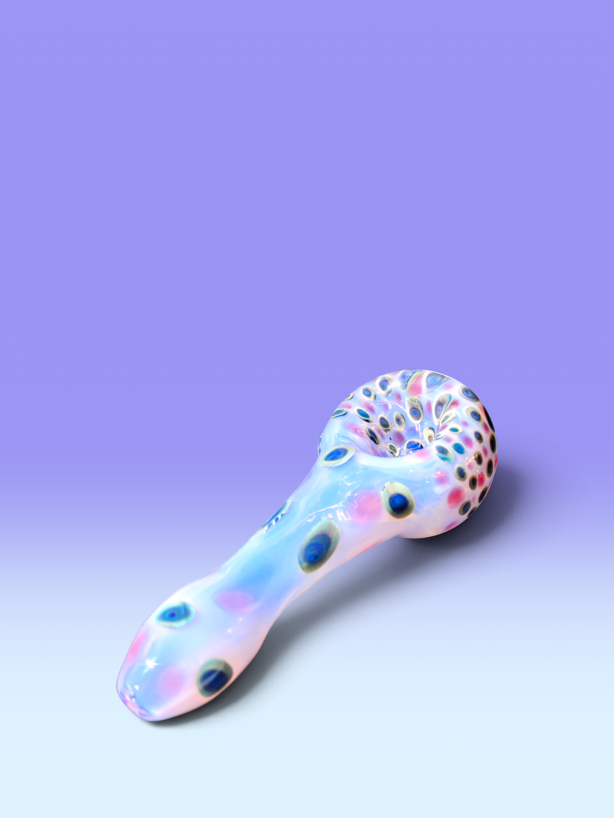 aussie glass hand blown dotstack lilac pipe