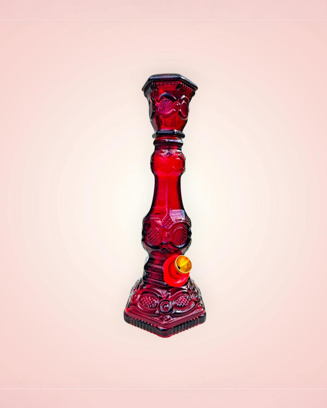 1970s cape cod ruby red candlestick bong