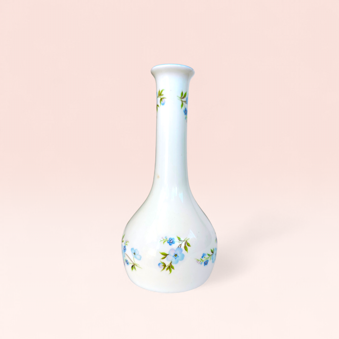 1960s fine bone china crown staffordshire 'roch garden' bud vase bong