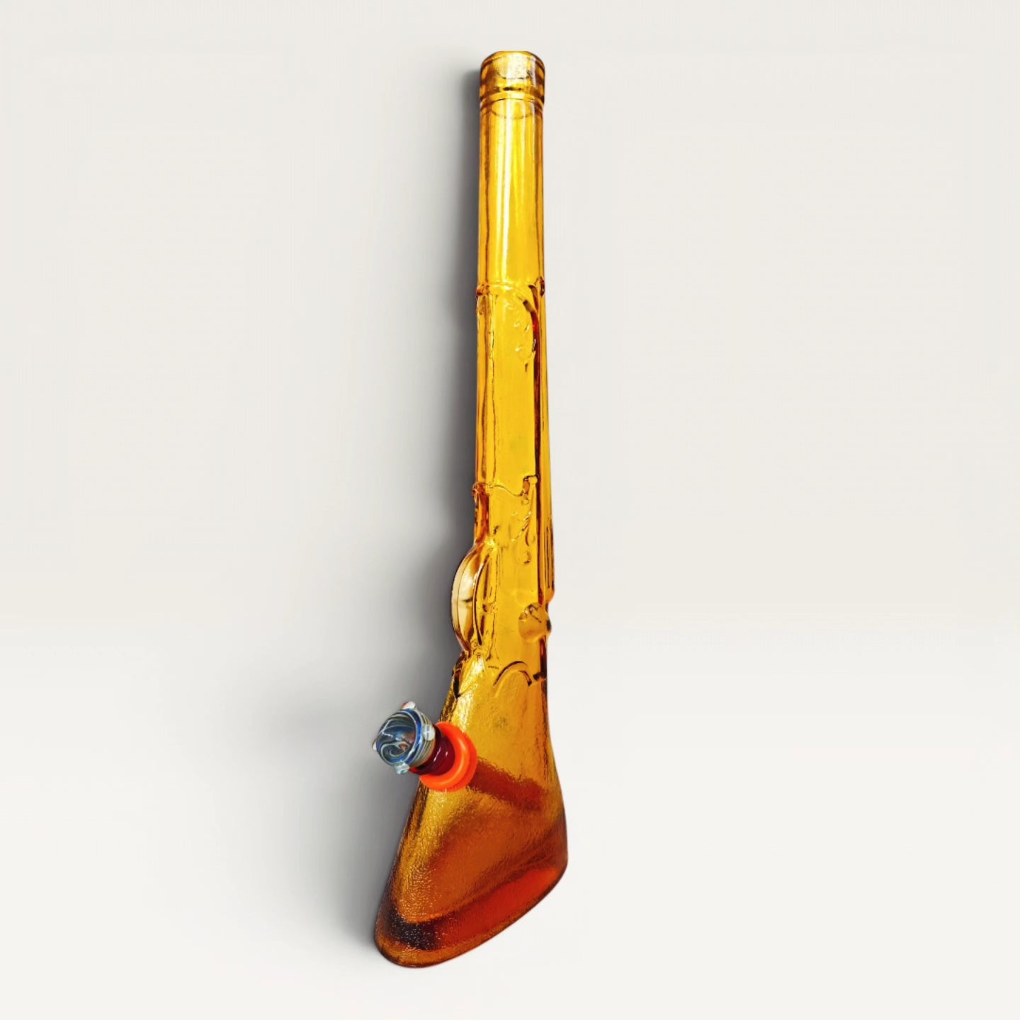 1976 vintage amber glass italian chianti rifle bong