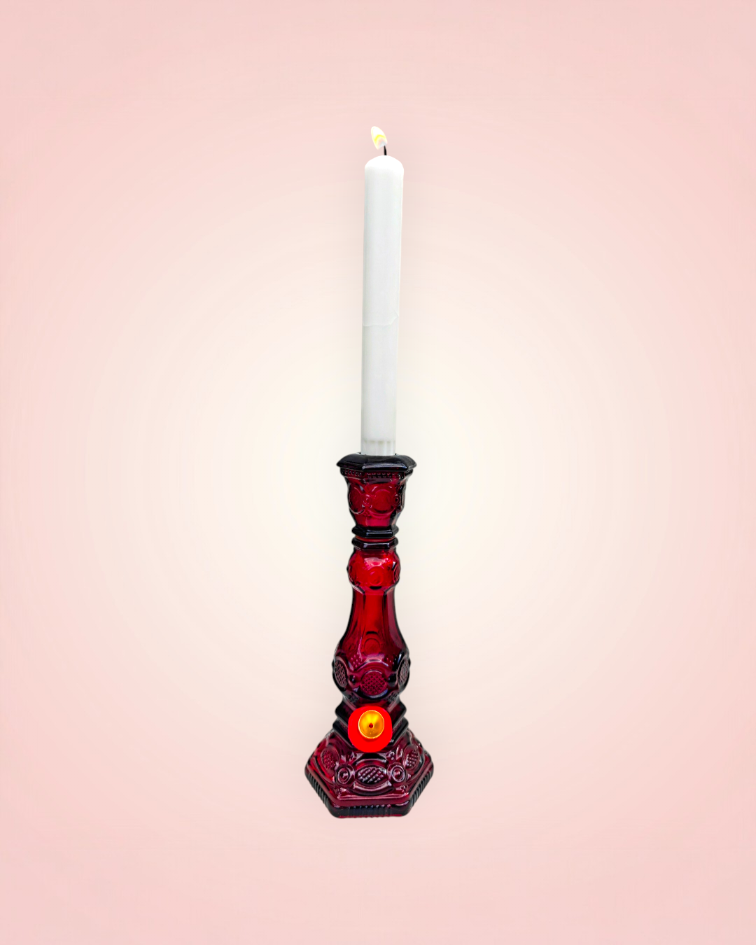 1970s cape cod ruby red candlestick bong