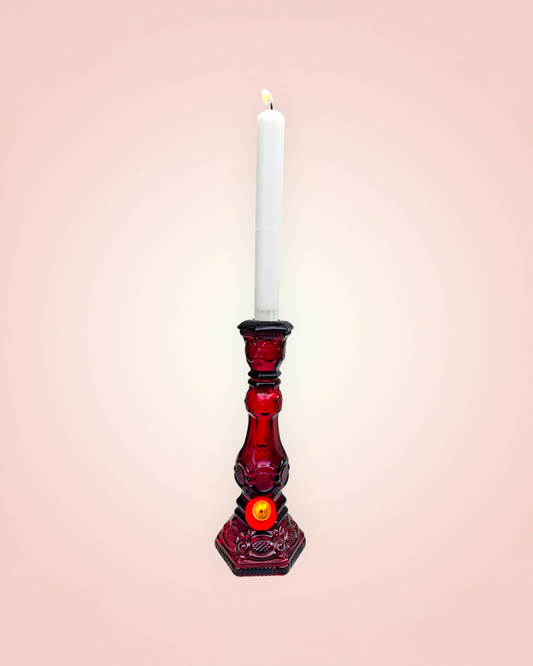 1970s cape cod ruby red candlestick bong