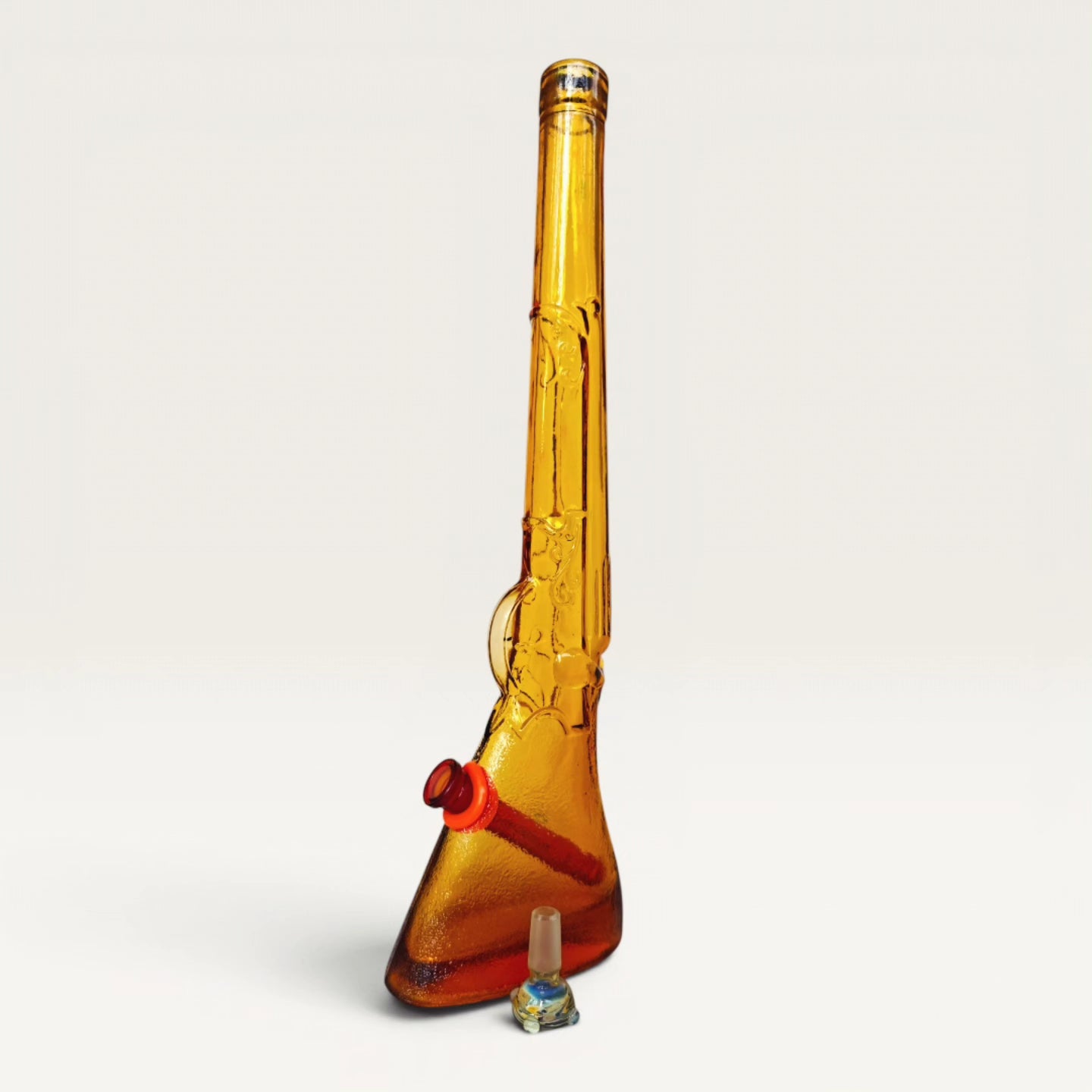 1976 vintage amber glass italian chianti rifle bong