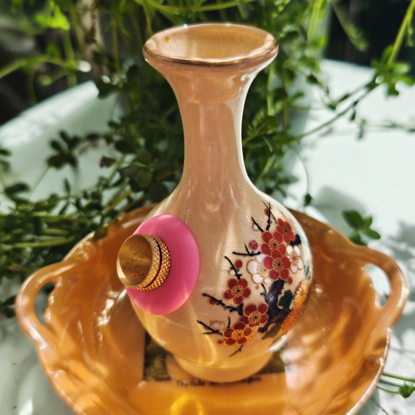 early 1900s japanese satsuma stamped vase bong