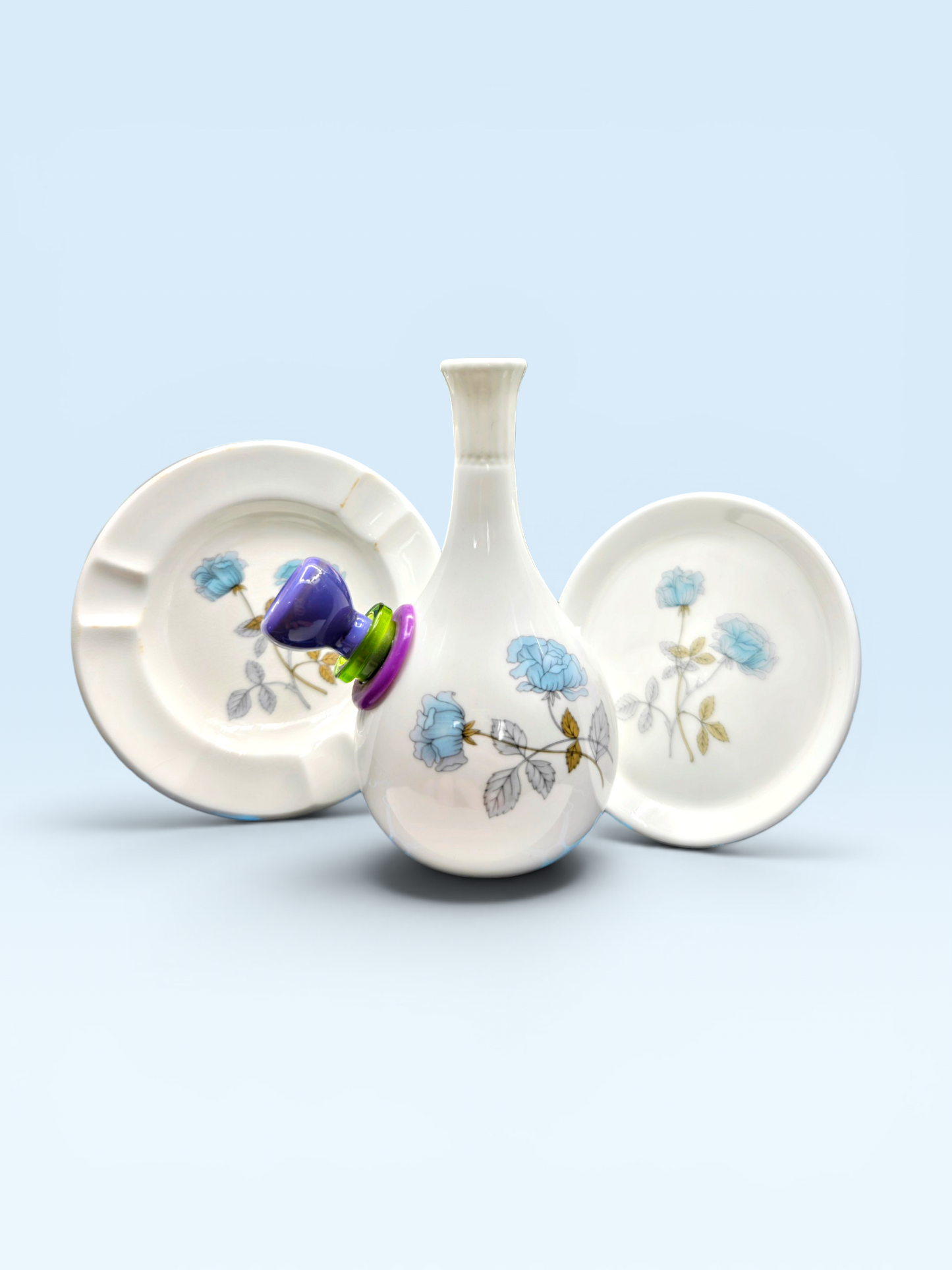 wedgewood ice rose 3 piece matching set with coaster and ashtray