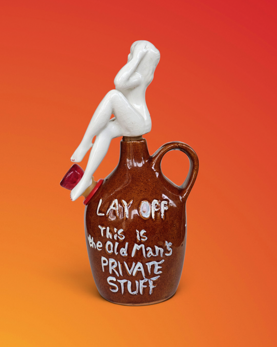 1950s japanese old man's stash bong with nude lady stopper