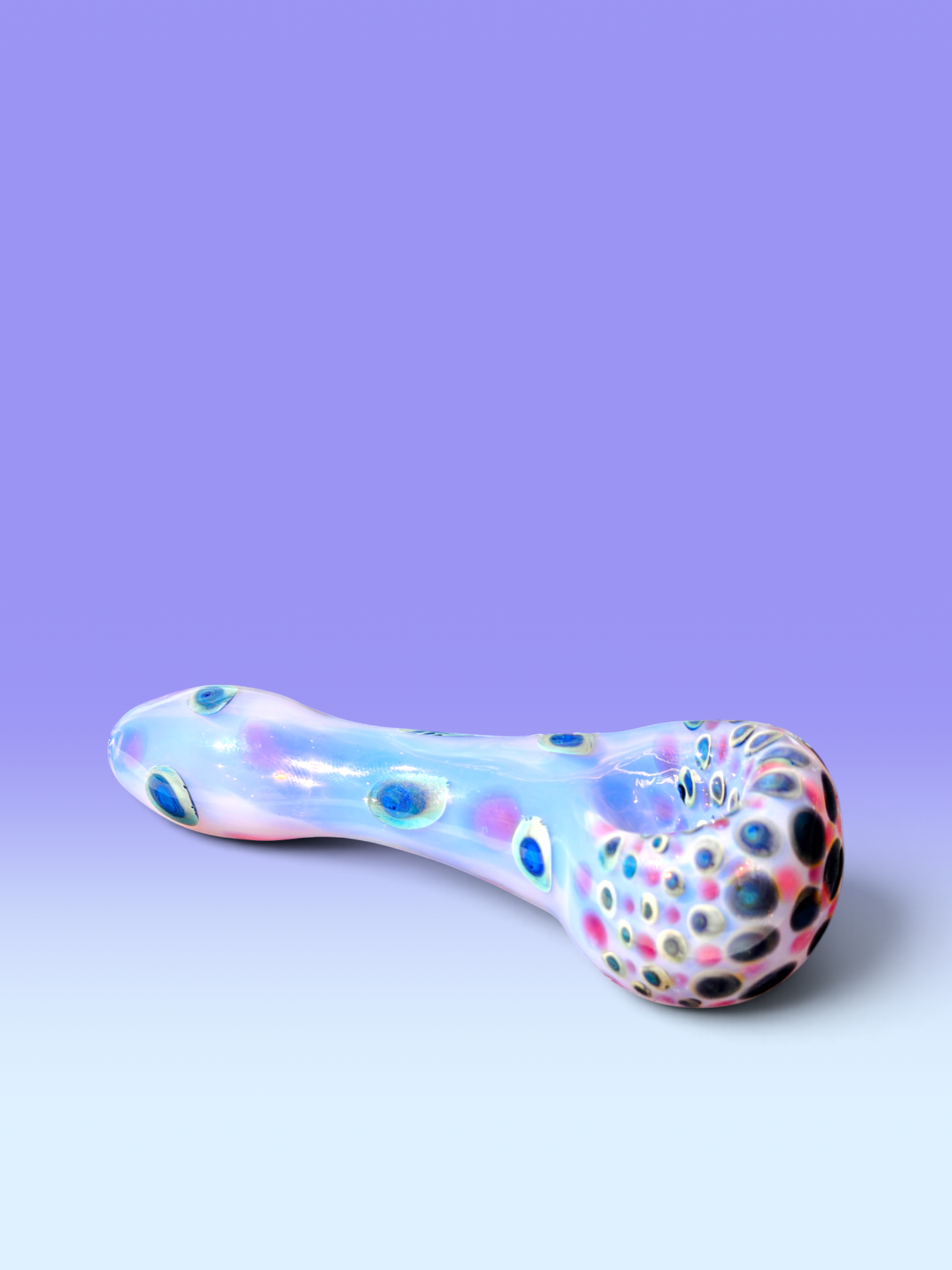 aussie glass hand blown dotstack lilac pipe
