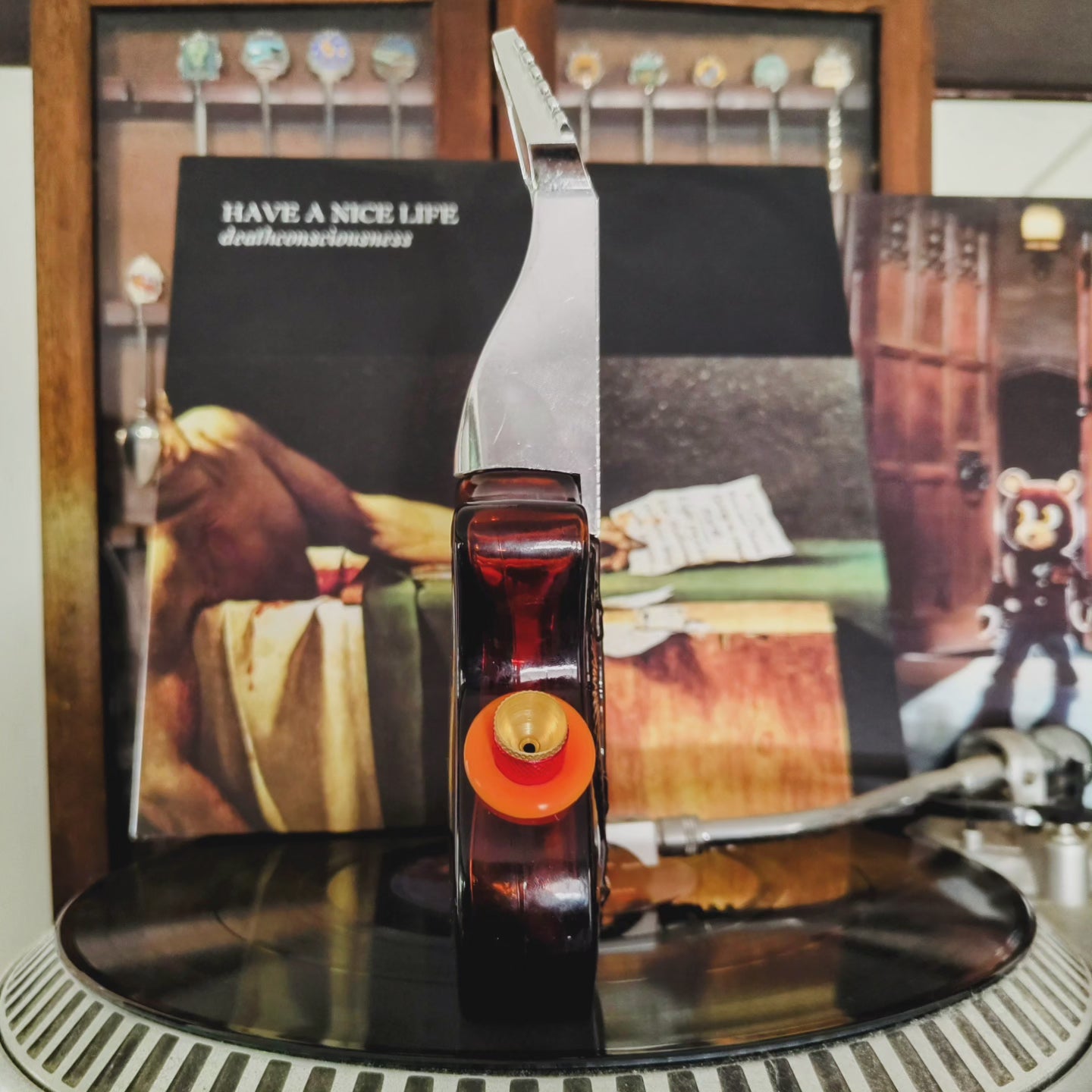 70's amber glass electric guitar bong aka jon bong jovi
