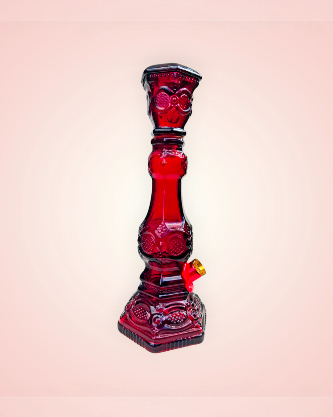 1970s cape cod ruby red candlestick bong