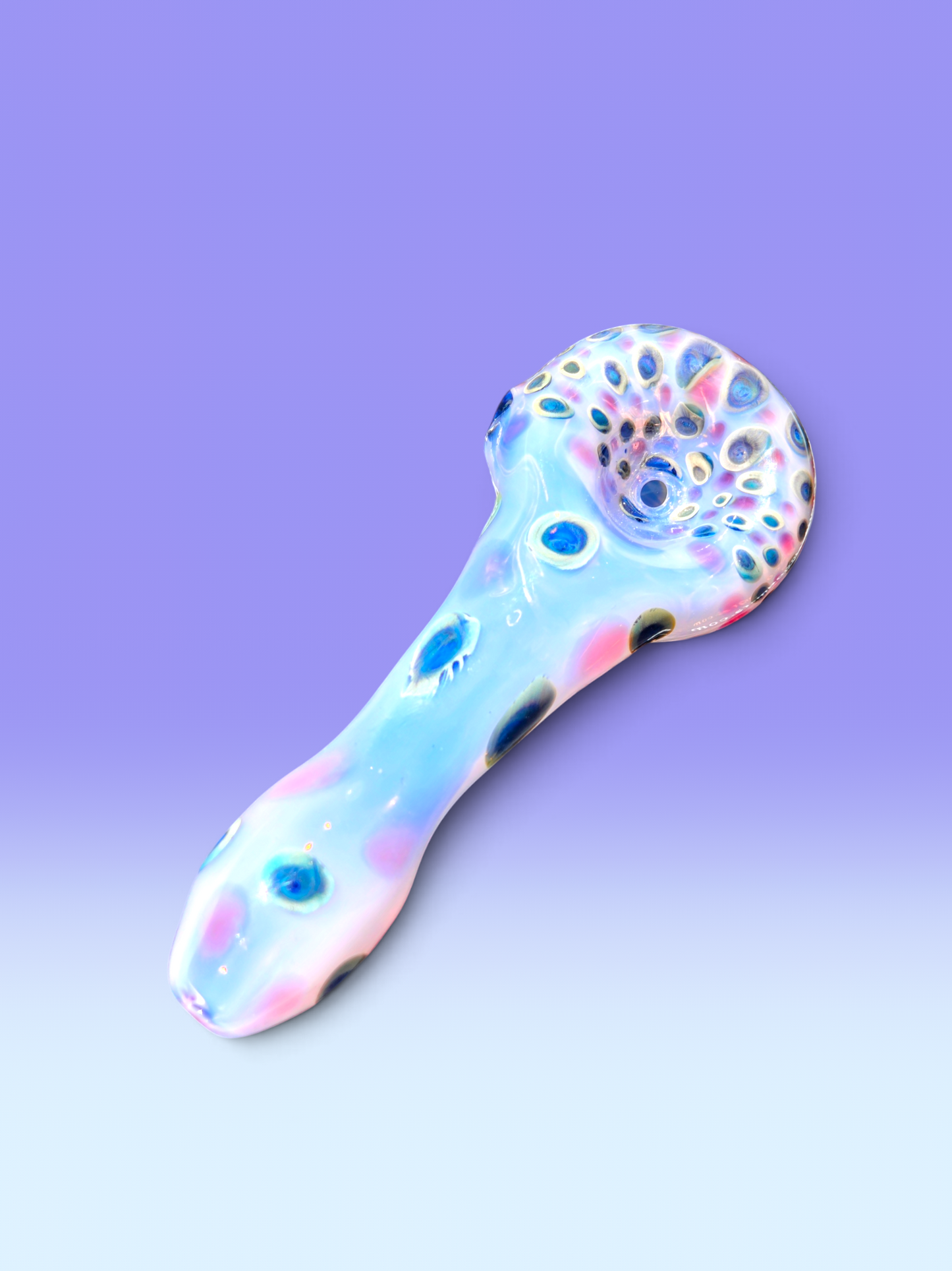 aussie glass hand blown dotstack lilac pipe