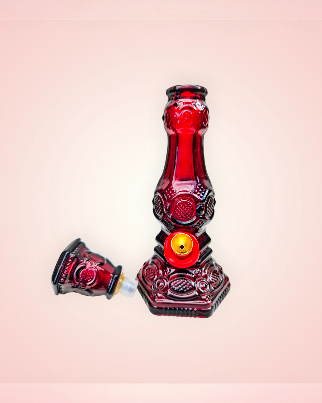 1970s cape cod ruby red candlestick bong